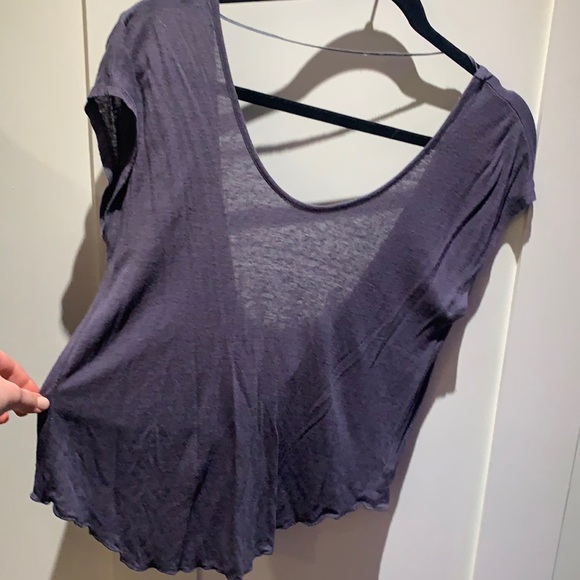 Blue short sleeve open back urban outfitters tee - Picture 2 of 3